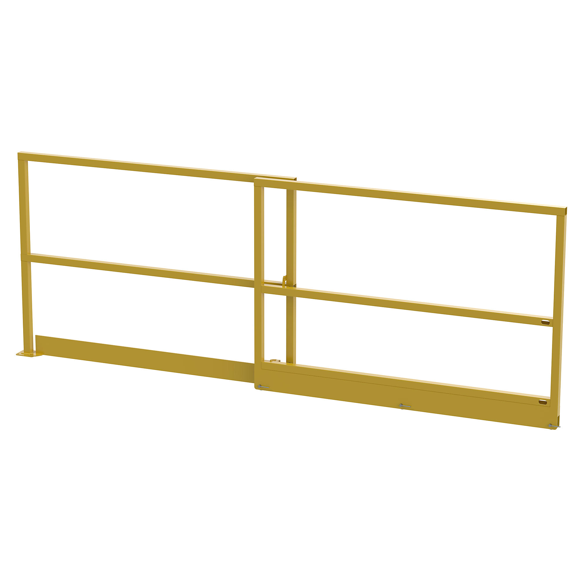 Vestil Steel Mezzanine Sliding Gate — 54in. Opening Width, 42in. Rail Height, Yellow, Model# MEZZ-SG-54